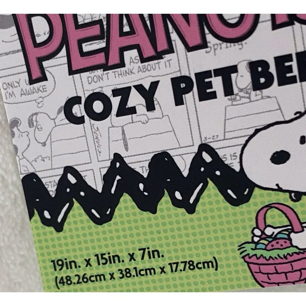 Peanuts Snoopy Small Dog Pet Cozy Cuddler Bed Easter Basket Eggs 19 X 15 X‎ 7”